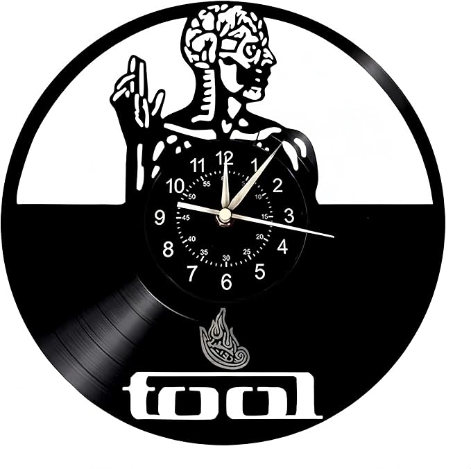 Wall Clock Vinyl Compatible with Tool Band Home Decoration Themed Wall Art Vintage Decoration - Unique Gift Idea for Boys and Girls - Home Wall Decor 30cm Clock Gift