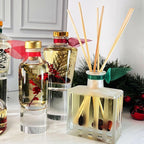 LOVSPA Reed Diffuser Set, Black Amber Scented Oil Diffuser with Sticks, Home Fragrance Accessories for Bathroom Shelf Decor, Aroma Diffusers for Home or Office Fall Decor, USA Made
