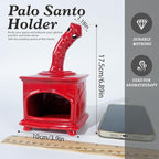 Red Ceramic Palo Santo Holder - Modern Incense Burner for Yoga & Meditation - Ash Catcher for Wood Sticks & Sage - Versatile Smudge Bowl & Cone Burner - Perfect Unique Gift for Mindfulness