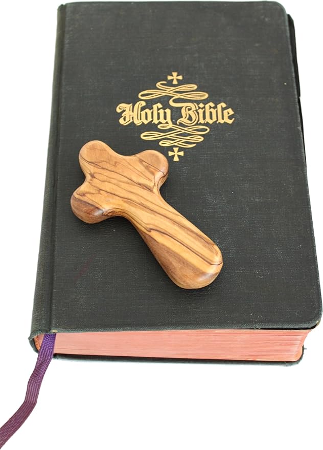 Holy Land Market Comfort/Holding Cross Also Known as Palm or Hand Cross With Velvet Bag And Two Certificates (4 Inches) (2)