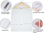 Clear Garment Bag Suit Bags for Closet Storage, Vinyl Garment Bags for Hanging Clothes, Short Hanging Bags Coat Covers for Closet with Zipper - 24'' X 32''/6 Pack