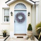 22 Inch Summer Spring Wreaths for Front Door Romance Lavender Wreath, Elegant Artificial Front Door Wreath for All Season Spring Decorations for Home Wall Entryway Farmhouse Porch Room Decor