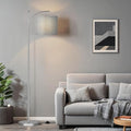 60" Floor Lamps for Living Room with 3 Color Temperatures, Adjustable Grey Shade with Silver Pole, Tall Lamps for Living Room Bedroom Office Classroom Dorm Room, 9W Bulb Included
