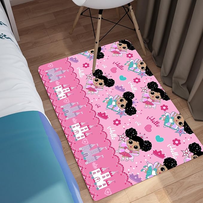 Afro Girl Rug - Cute Black Girls Area Rug Decor for Bedroom & Living Room, 2x3 Feet