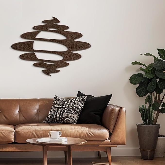 SIGNLEADER Metal Wall Art Decor Abstract Shapes Geometric Modern Abstract Wall Sculpture Hangings Home Decoration for Living Room, Bedroom, Bathroom, Kitchen, Outdoor - 36" Bronze