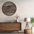 SIGNLEADER Metal Wall Art Decor Bronze Circle Stripes Minimalist Modern Abstract Wall Sculpture Hangings Home Decoration for Living Room, Bedroom, Bathroom, Kitchen, Outdoor - 18" Bronze