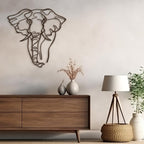 SIGNLEADER Metal Wall Art Decor Elephant Minimalist Modern Abstract Wall Sculpture Hangings Home Decoration for Living Room, Bedroom, Bathroom, Kitchen, Outdoor - 30" Bronze