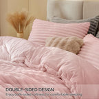 BEDELITE Fleece Full Comforter Set -Super Soft & Warm Fluffy Pink Bedding, Luxury Fuzzy Heavy Bed Set for Winter with 2 Pillow Cases