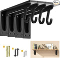 Closet Rod Brackets Heavy Duty Support 400 lbs WYGWP 10 inch Wall Mounted Closet Shelf Brackets with Rod Holder for Home and Closet Decor (4pack Black)