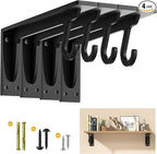 Closet Rod Brackets Heavy Duty Support 400 lbs WYGWP 10 inch Wall Mounted Closet Shelf Brackets with Rod Holder for Home and Closet Decor (4pack Black)