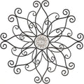 YiLifebes Metal Floral Wall Decor, 18”x18” Metal Flower Scroll Wall Art, Iron Wall Flowers Decoration Iron Floral Sculpture for Living Room Bedroom Bathroom Outdoor Garden, (Flower B)