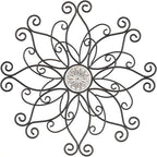 YiLifebes Metal Floral Wall Decor, 18”x18” Metal Flower Scroll Wall Art, Iron Wall Flowers Decoration Iron Floral Sculpture for Living Room Bedroom Bathroom Outdoor Garden, (Flower B)