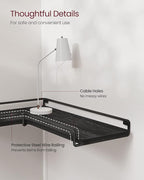 VASAGLE Corner Shelf Wall Mount Set of 2, Corner Floating Shelves, Small Corner Wall Shelf for Decor Storage, for Living Room Bedroom Kitchen Bathroom, Black ULLS831B22