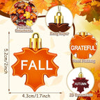 JULMELON 24Pcs Fall Thanksgiving Maple Leaf Ornaments Maple Leaves Tree Decorations Autumn Harvest Hanging Ornaments with Rope Maple Pendant for Farmhouse Rustic Party Favors Craft Supplies