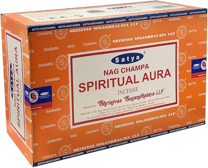 Spiritual Aura Incense Sticks and Incense Stick Holder Bundle Insence Insense Satya Incense