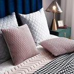 20x20 Pink Throw Pillow Covers: 2 Pack Original Striped Velvet Square Decorative Pillow Cases for Farmhouse Couch