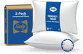 SEALY Perfect Temp Bed Pillows, Plush 100% Cotton Cover, Soft, Breathable, Temperature Balancing, Moisture Wicking, Hypoallergenic EverFluff Fiberfill, Machine Washable, Standard/Queen, White- 2 Pack