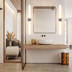 Modern Wall Sconce 38.2 Inch Brushed Nickel Bathroom Sconces Led Wall Lights with Acrylic Shade Hardwired Long Vanity Lighting Fixtures Over Mirror for Bedroom Living Room Hallway