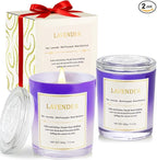Lavender Candle Gift Set – 2 Pack Wood Wick Soy Wax Scented Candles with Gift Boxes, Long Lasting Relaxing Aromatherapy Candles for Home Decor, Holiday Gifts