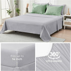 HYMOKEGE Sage Green/Light Grey Twin XL Comforter Set Seersucker 5 Pieces, All Season Luxury Bed in a Bag for Bedroom, Bedding Set with Comforter, Sheets, Pillowcase & Sham