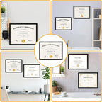 YixangDD 18 PACK Certificate Frames 8.5 x 11, Black Diploma Frame Document Frame with Clear Plexiglass, Picture Frames for Tabletop and Wall Display