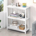 FOLUBAN Small Bookshelf, Modern 3 Tier Book Shelf, Wood and Metal Bookcase for Home Office Living Room Bedroom, White Oak