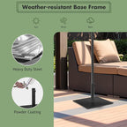 Tangkula 35 LBS Patio Umbrella Base, 20 Inches Heavy Duty Umbrella Stand, Square Umbrella Base w/Non-Slip Pads, Tightening Knob & 2 Adapters, Outdoor Umbrella Stand for Yard, Poolside, Garden (Black)