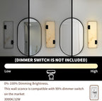 Modern Alabaster Wall Sconce 14.17” Black Frame with Natural Marble Shade Dimmable 3000K Warm Glow Light for Bedroom Hallway Bathroom Fireplace Staircase