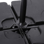 Sunnyglade 4PCS 176LB Square Shaped Water Or Sand Filled Umbrella Base Cantilever Offset Patio Market Umbrella Base Stand with U Locking (Black)