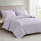 Maple&Stone Quilt Set Twin/Twin XL, Lightweight Lilac Purple Bedspread Ultrasonic Chevron Pattern Light Coverlet for All Season Comforter Bedding Decor - 2 Piece Twin Extra Long Bed Cover Sets