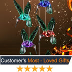 JOBOSI Hummingbird Decor Gifts, Solar Hummingbird Wind Chimes Lights, Mothers Day Wind Chime Gift, Gifts for mom, Women, Grandmother, Outdoor Garden Lawn Yard Decor (XL/3.5 * 4.5in)