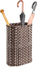PEMAR Wicker Umbrella Holder Indoor Outdoor, Decorative Hand Woven Umbrella Stand Rack for Home, Entryway Rustic Farmhouse Multipurpose Narrow Tall Basket (Brown)