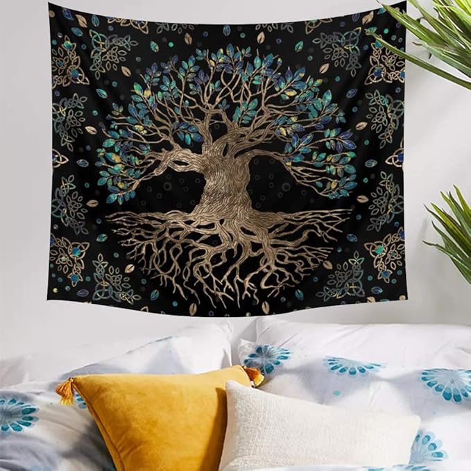 XGXL Life Tree Tapestry - Bohemian Hippie Wishing Tree Tapestries Psychedelic Wall Carpet Mystic Aesthetic Wall Tapestry for Living Room Bedroom