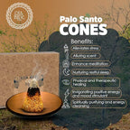 Palo Santo Incense Sticks (12 Pack) and Holder from Peru Premium Authentic - Handmade & Hand Rolled - Cleansing Bad Energy (Incense Cones)