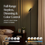 LED Torchiere Floor Lamp, 3200LM, 71" Tall Modern Torchiere Lamp in Zen Black, Stepless Dimming, Remote & Touch Control, Super Bright Light for Living Room and Bedroom, Heavy Stable Base