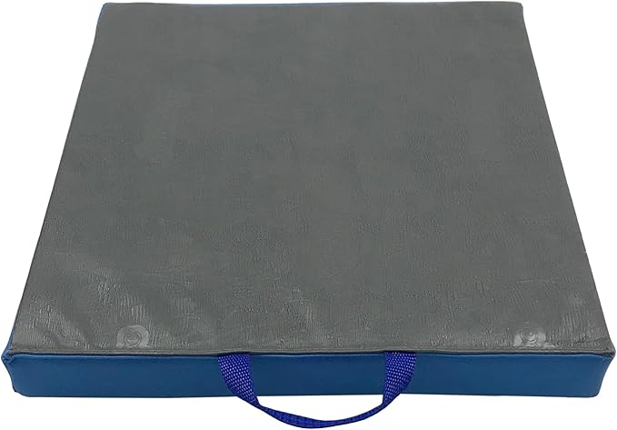 Factory Direct Partners SoftScape 15 inch Classroom Floor Cushion with Handle; Flex Seating for Daycare, Preschool, Playroom; 2 inch Thick Deluxe Foam (6-Piece) - Navy/Powder Blue, Square, 12228-NVPB