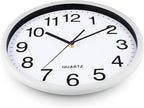 Bernhard Products White Wall Clocks Large 13 Inch, Silent Non Ticking 2 Pack, Quality Quartz Battery Operated Round Easy to Read Home/Office/Business/Classroom/School Clock, Black