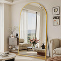 Suidia Arched Full Length Mirror, 86"x46" Floor Mirror Freestanding, Floor Standing Full Body Mirror with Stand for Bedroom, Hanging Leaning Mounted for Living Room Cloakroom, Gold