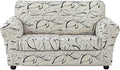 KRFOONN 3 Piece Printed Couch Cover for 2 Cushion Couch Stretch Sofa Loveseat Slipcover with 2 Separate Seat Cushion Covers Furniture Protector with Elastic Bottom for Living Room (Loveseat, 58)