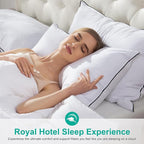APSMILE Medium Firm Feathers Down/Poly Pillow Standard Size Pack of 1, Luxury Feather Pillow for Sleeping, 100% Organic Cotton Cover Hotel Collection Bed Pillows (White, 20"x26")