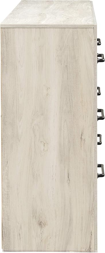 Signature Design by Ashley Cambeck Farmhouse Industrial 6 Drawer Dresser, Whitewash