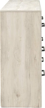 Signature Design by Ashley Cambeck Farmhouse Industrial 6 Drawer Dresser, Whitewash