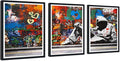 Novatique Banksy Graffiti Wall Art Abstract Poster Print Wall Decor Graffiti Picture for Bedroom Living Room Framed Ready to Hang,16" x 24" x 3pcs
