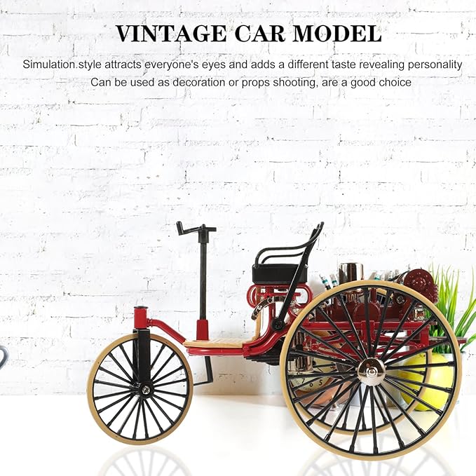 TOYANDONA Classic Car Model 6.7 Inch Retro Vintage Miniature Decor Collectible Vehicle Desktop Ornament for Home Display