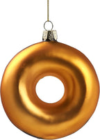 Hanging Ornaments for Christmas Tree 2025 - Chocolate Frosted Donut 3D Glass Blown Tree Decorations, Mini Food Funny Snacks Small Rare Christmas Decor for Xmas Tree Home Outdoor Centerpiece