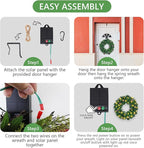 Solar Spring Wreath for Front Door Pre-lit 16inch 30LED Wreaths Spring Summer Decor for Outside Aftificial Purple Flower Wreaths Home Decorations Wreath for Door Festival Decor