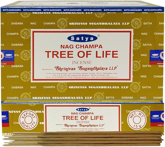 Tree of Life Incense Sticks and Incense Stick Holder Bundle Insence Insense Satya