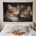 VUMIVI Cat Tapestry Adorable Animals Two Kittens Snuggling Together Vintage Print Realistic Design Tapestry Wall Hanging for Living Room Bedroom Dorm Classroom Aesthetic Decor W60xL40in