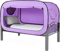 Bed Tent Twin Bed Canopy Portable Dream Tent for Adult Indoor Sleeping Tents with 2 Doors Breathable Private Space Tents, Violet