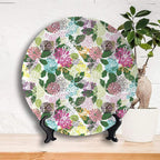 Ceramic Plates, Floral Decorative Ceramic Plates, Vibrant Flower Bouquet Botanical Beauty Artistic, 8 Inch, Household Plates Decorative, Multicolor